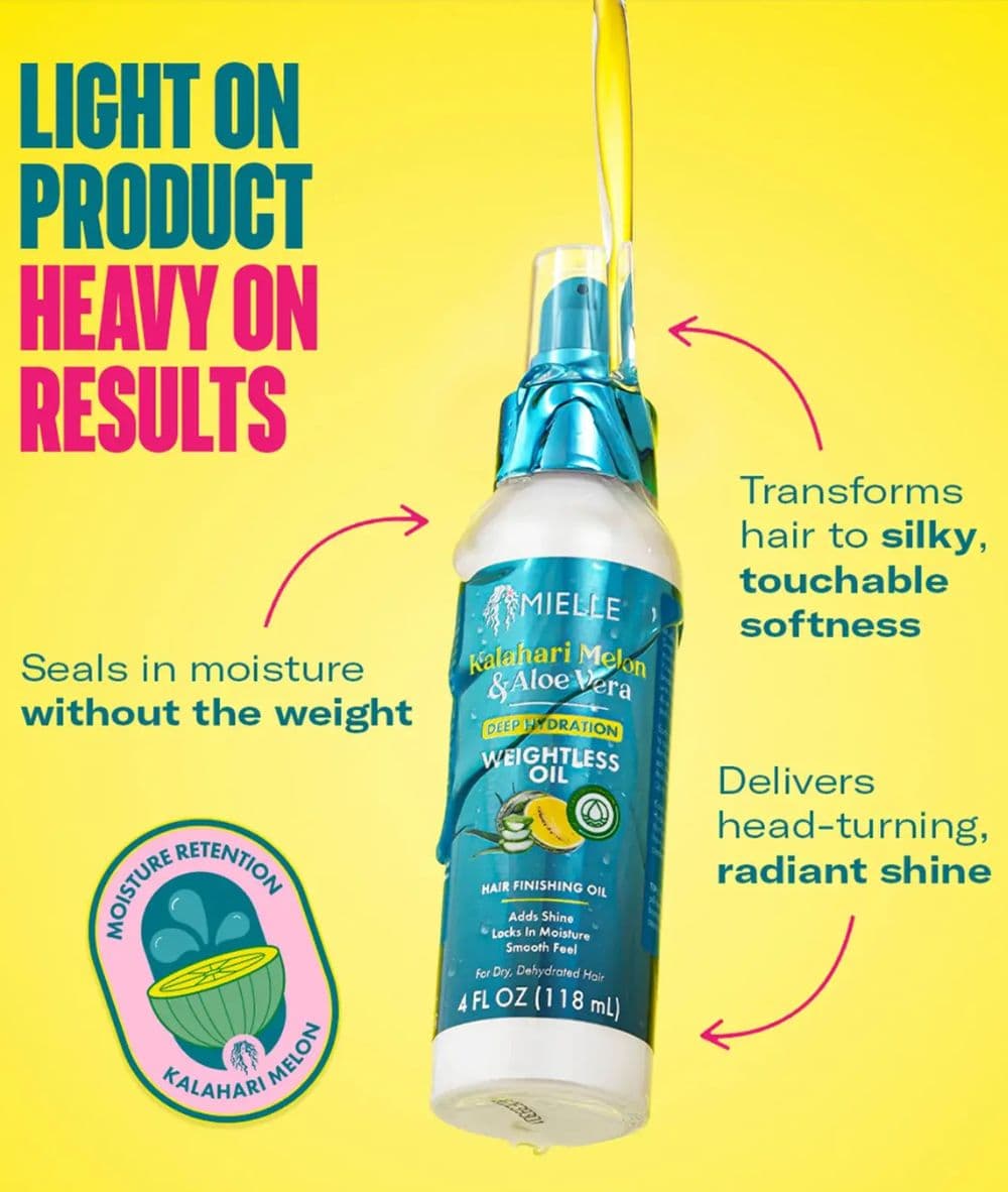 Mielle Kalahari Melon & Aloe Vera Deep Hydration Weightless Oil 4oz