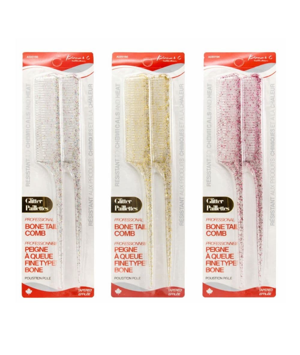 Kim &amp; C Bone Tail Styling Comb 2pcs [Glitter] 