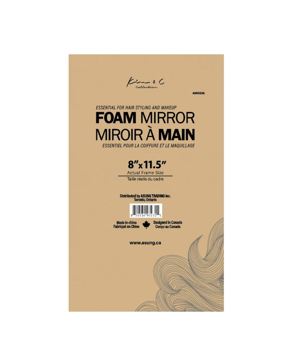 KIM & C Foam Mirror 8"x11.5" #AS93235, Hair Tools - Cloré Beauty