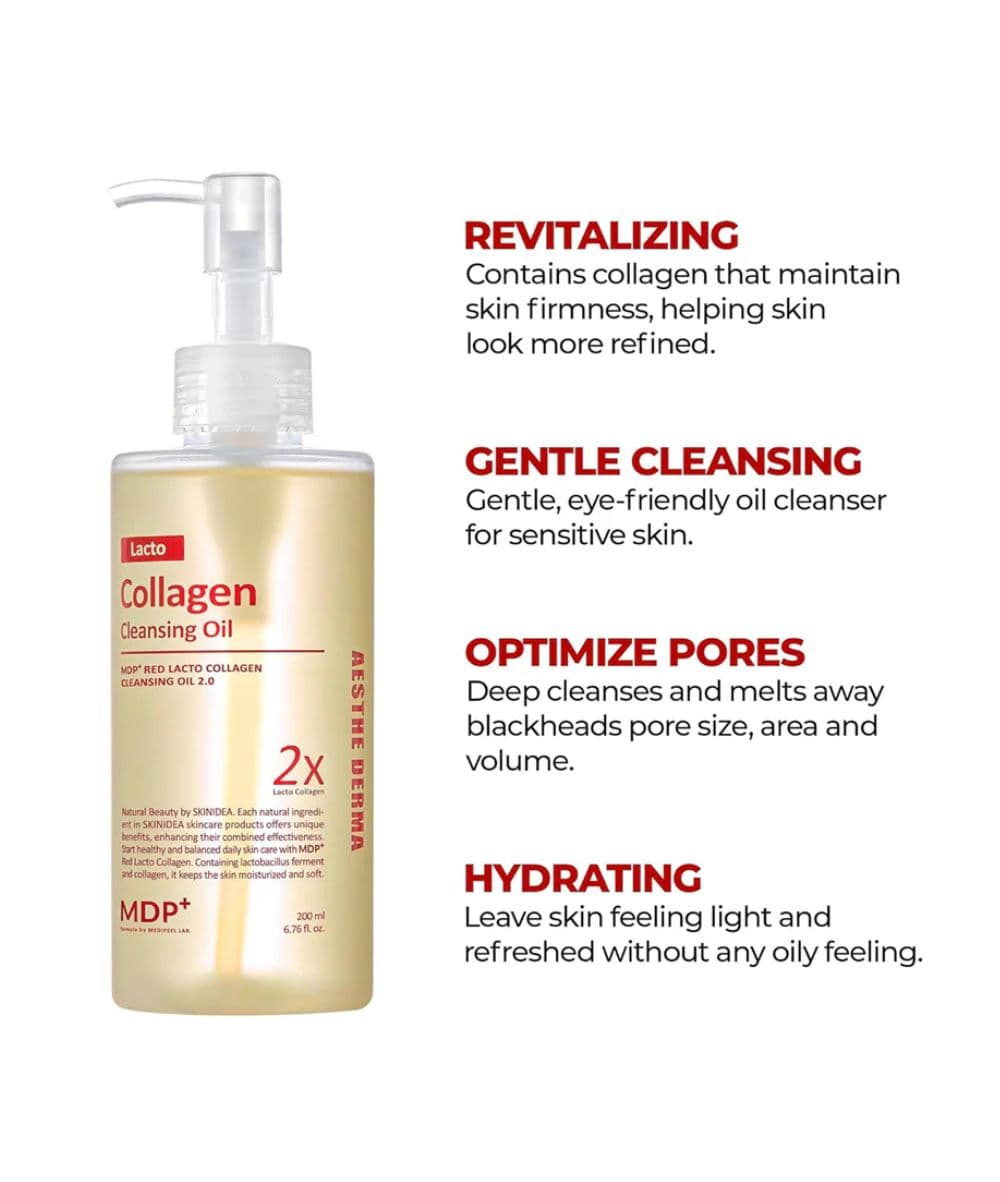 Medipeel+ Red Lacto Collagen Cleansing Oil 2.0 200ml, Skin Care - Cloré Beauty