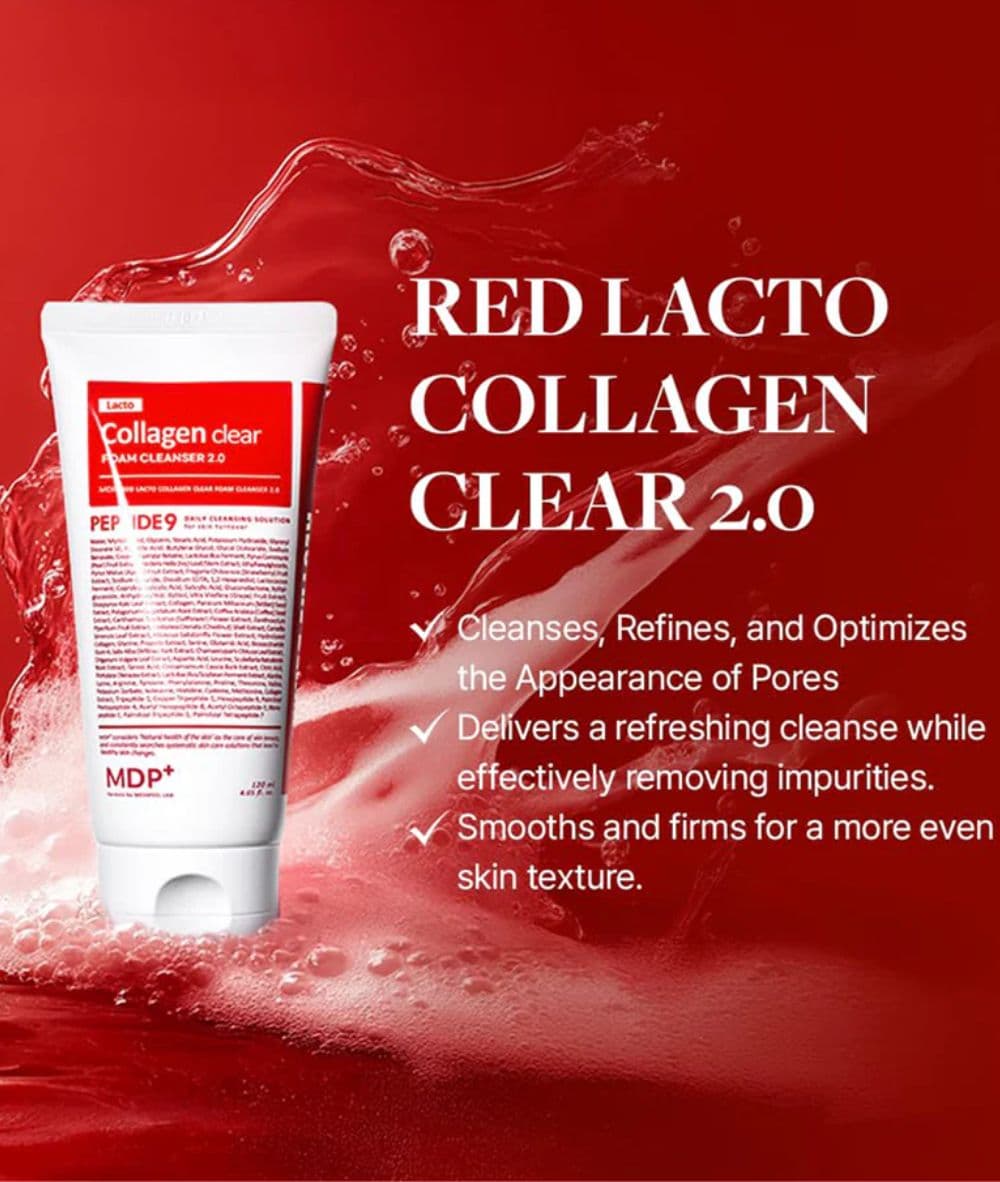 Medipeel+ Red Lacto Collagen Clear Foam Cleanser 2.0 120ml, Skin Care - Cloré Beauty
