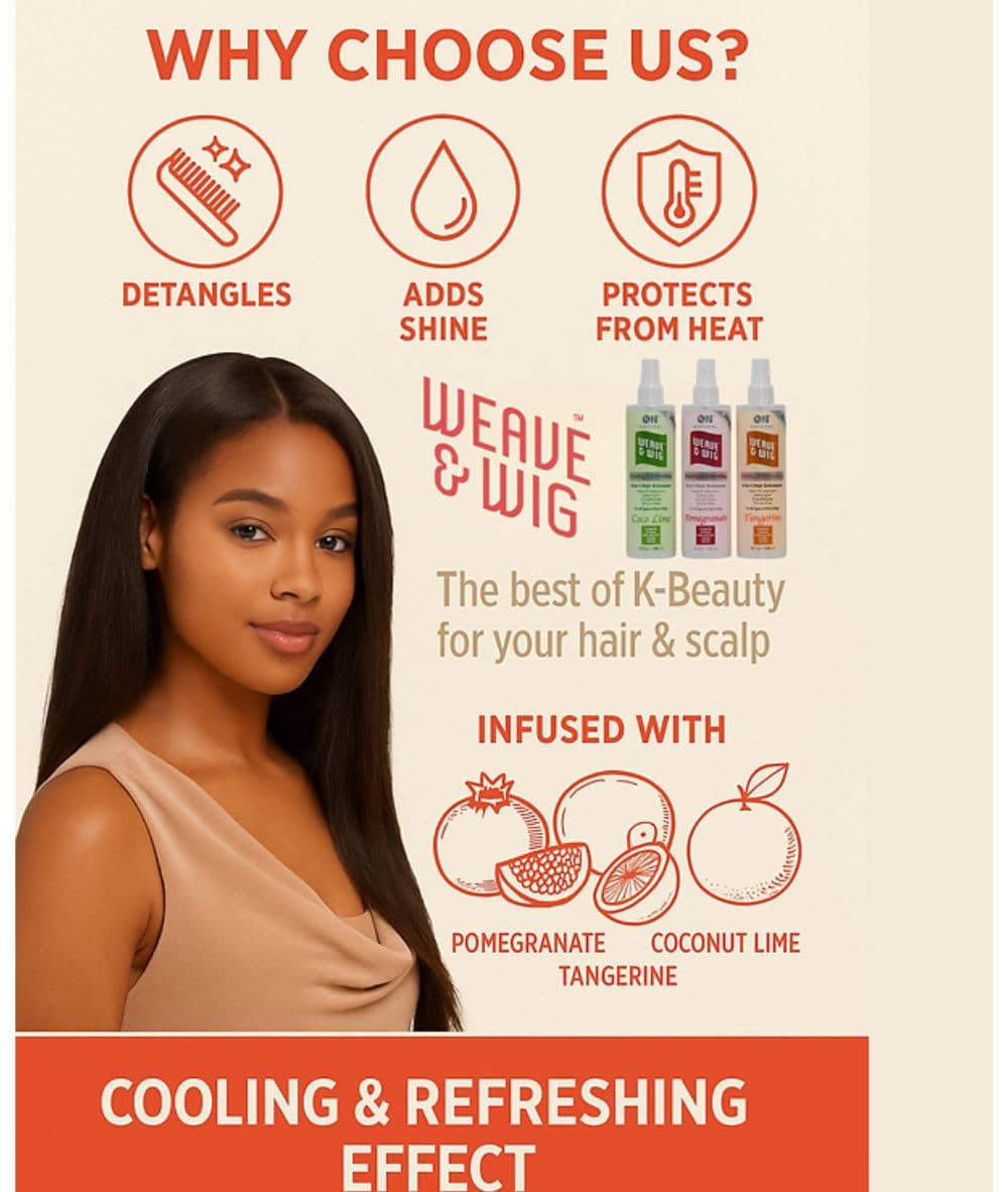 On Natural Weave &amp; Wig 4 In 1 Hair Enhancer Heat Protectant Detangler –Pomegranate 10oz, Hair Care - Cloré Beauty