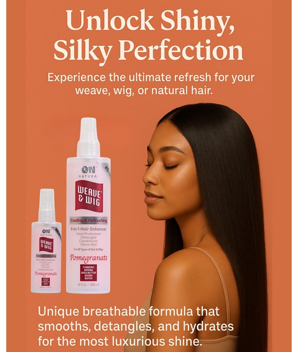 On Natural Weave &amp; Wig 4 In 1 Hair Enhancer Heat Protectant Detangler –Pomegranate 10oz, Hair Care - Cloré Beauty