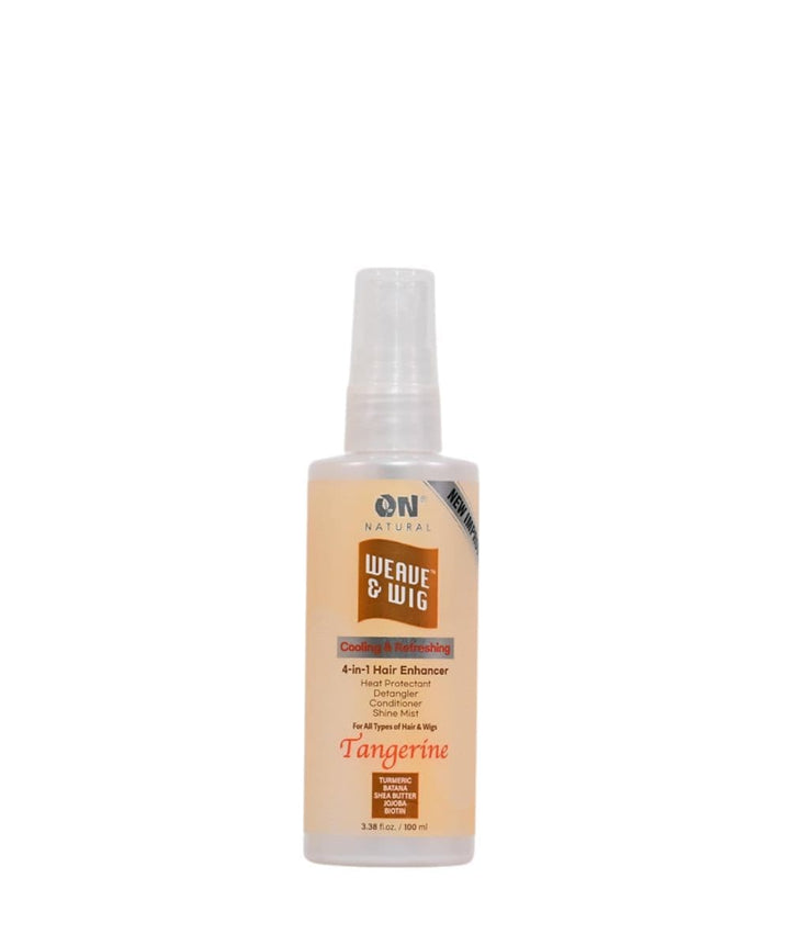 On Natural Weave &amp; Wig 4 In 1 Hair Enhancer Heat Protectant Detangler –Tangerine 3.38oz