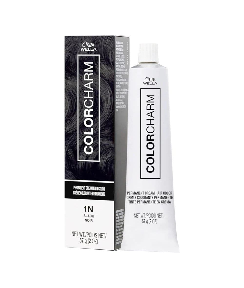 Wella Colorcharm Permanent Cream Color 1N [Black] 2oz, Hair Care - Cloré Beauty
