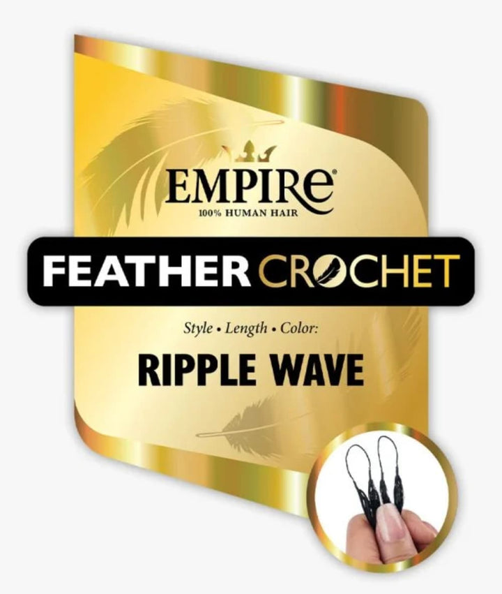 Sensationnel Empire Human Feather Crochet Ripple Wave 14"