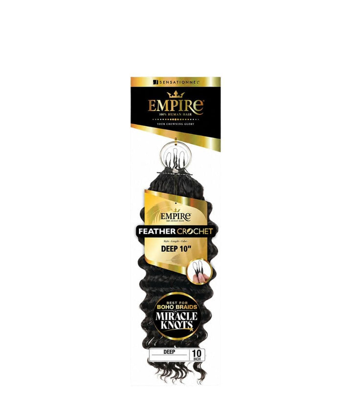 Sensationnel Empire Human Feather Crochet Deep 10"