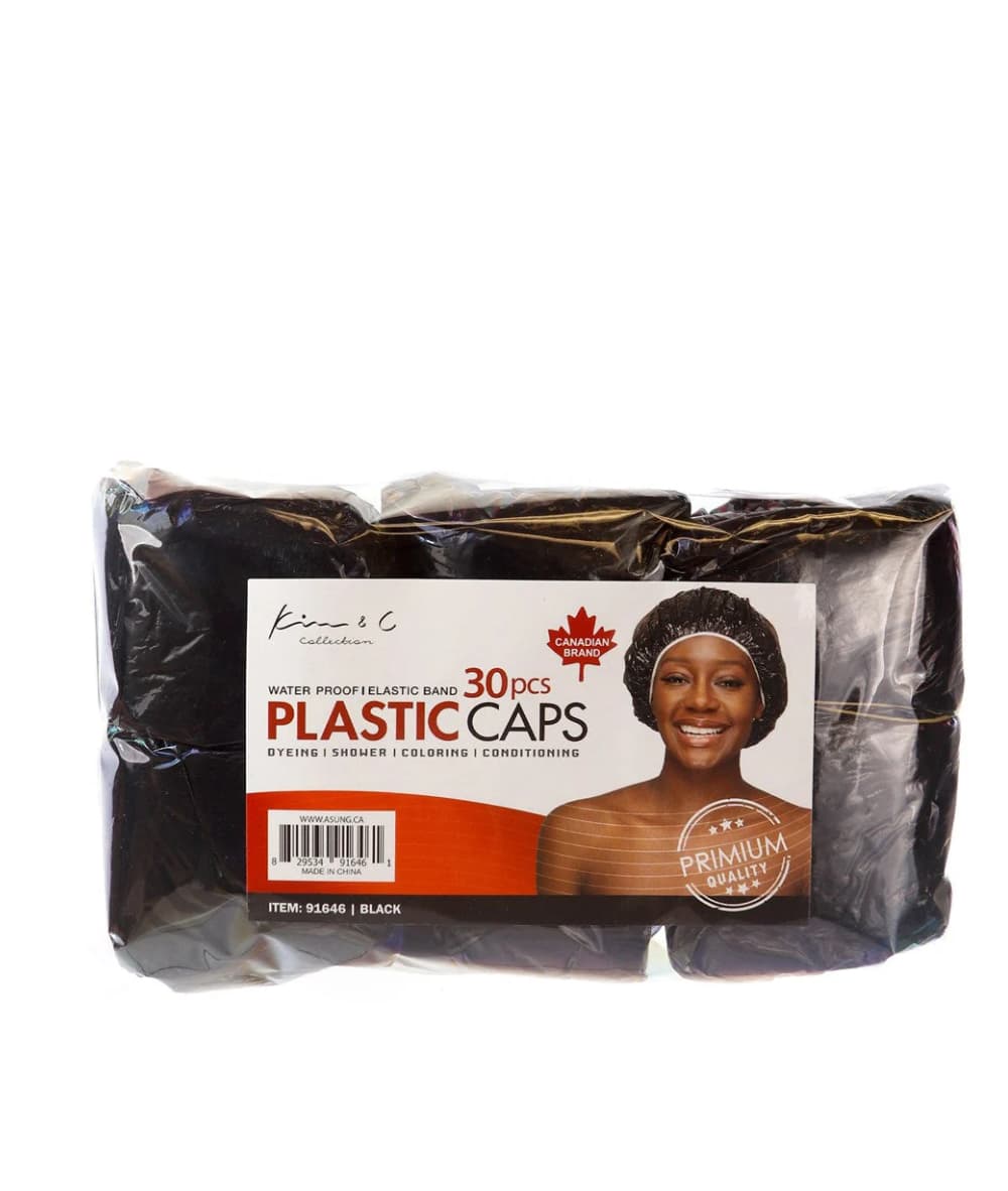 Kim&amp;C Water Proof Plastic Cap 30PCS [Black] 
