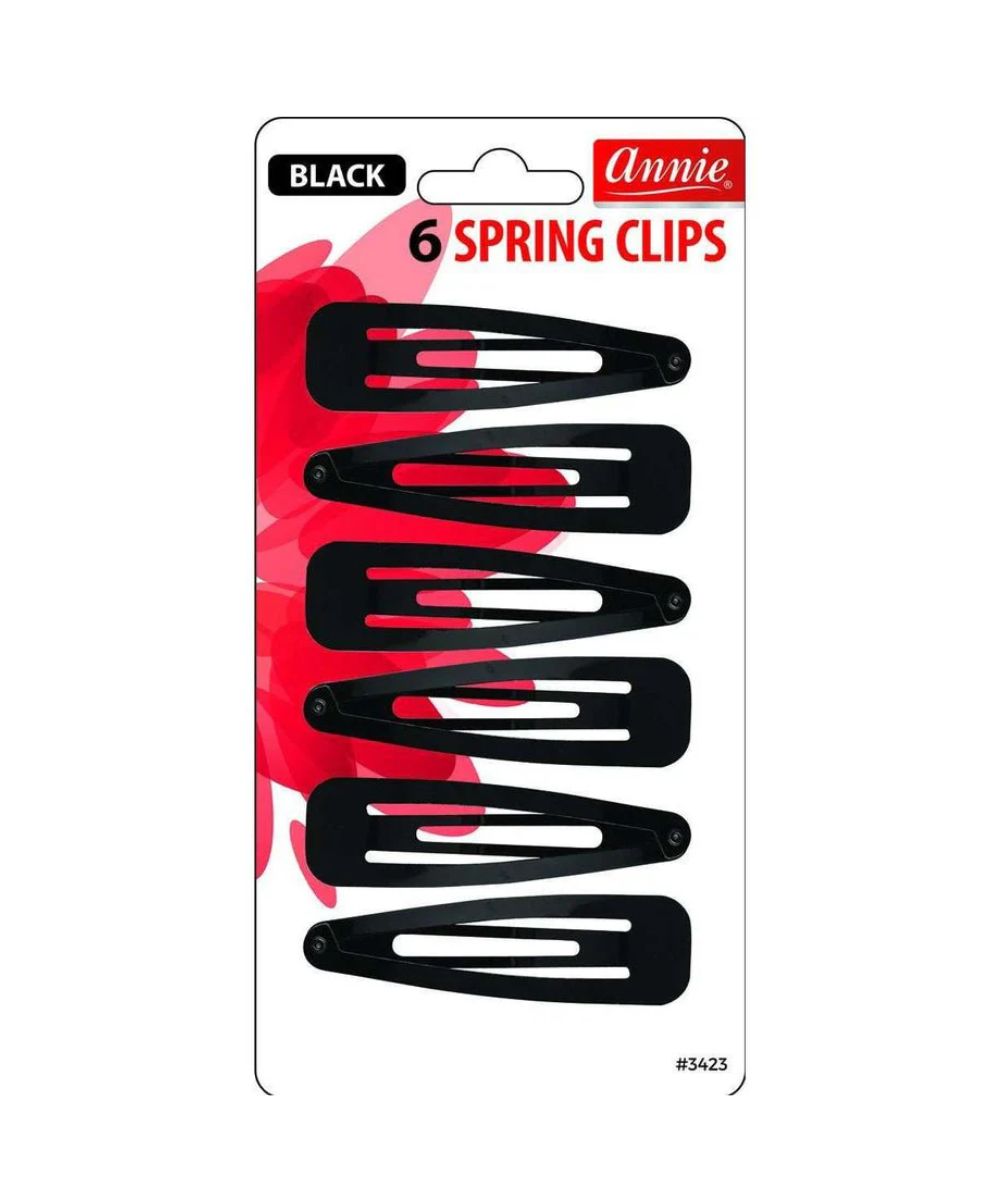 Annie Spring Clips 7Cm 6PCS [Black] 