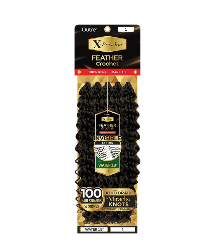 Outre X-Pression Human Hair Feather Crochet Water 18"