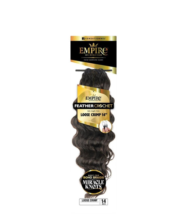 Sensationnel Empire Human Feather Crochet Loose Crimp 14"