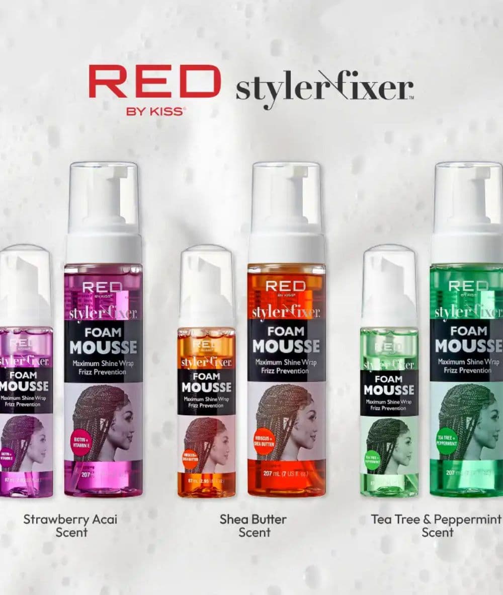 Red By Kiss Styler Fixer Foam Mousse Shine &amp; Frizz Prevention 7oz