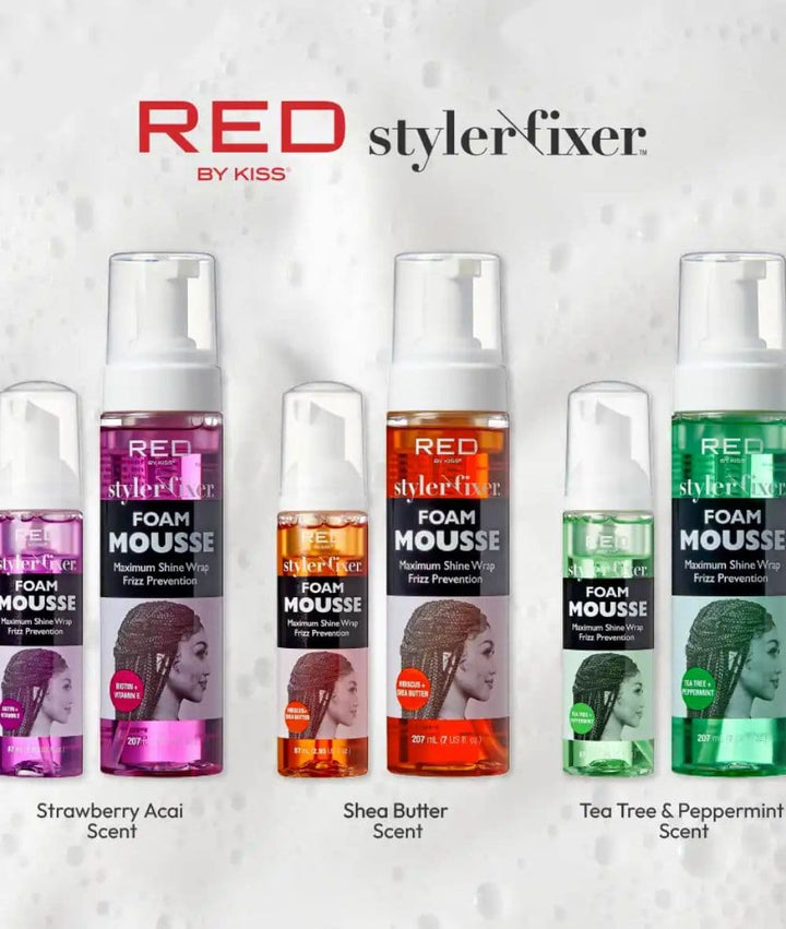 Red By Kiss Styler Fixer Foam Mousse Shine &amp; Frizz Prevention 7oz