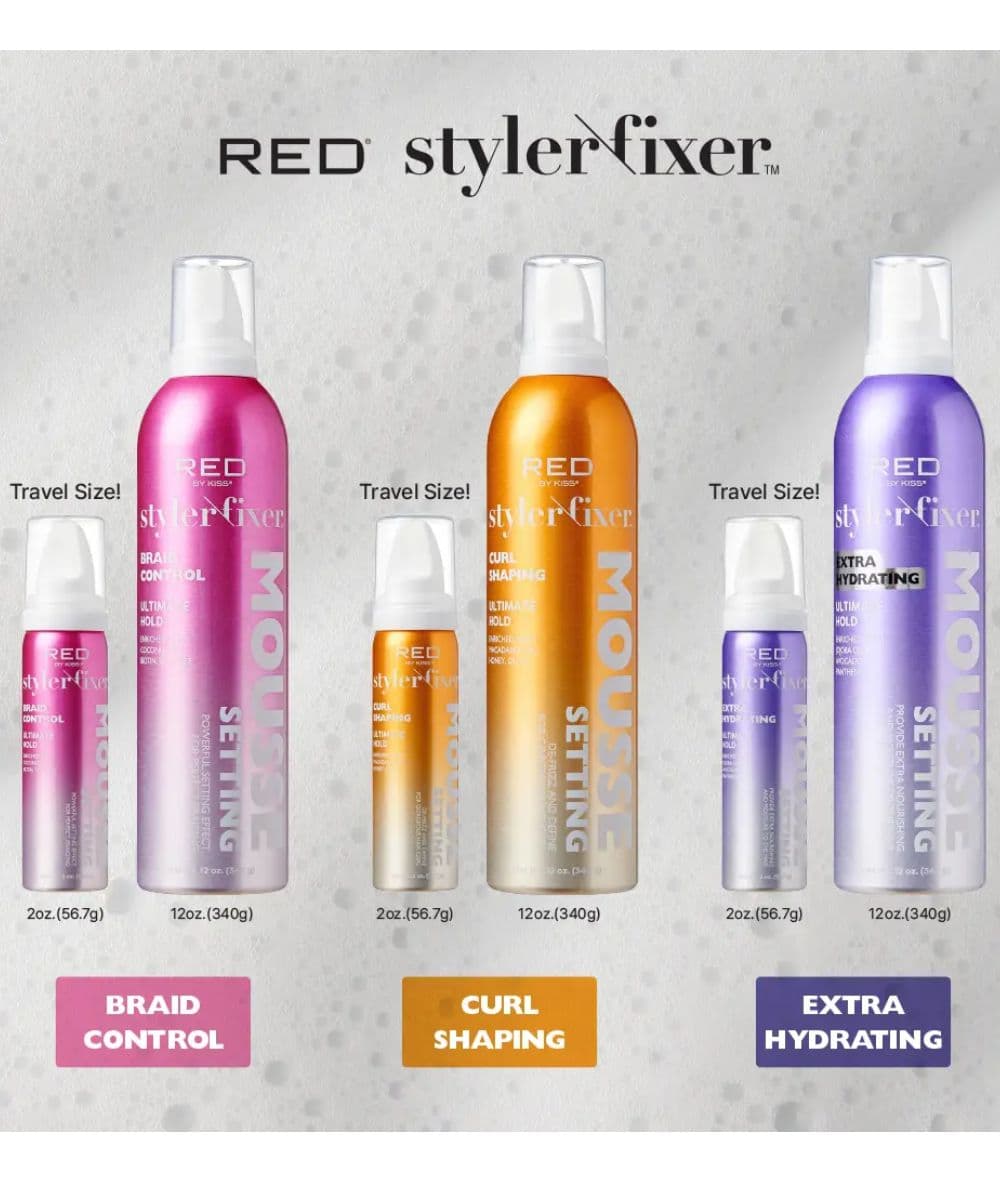 Red By Kiss Frizz Control Setting Mousse For Braid And Curls 2oz