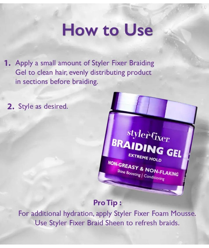 Red By Kiss Styler Fixer Braiding Gel Enhanced Non-Greasy &amp; Non-Flaking [Extreme Hold]