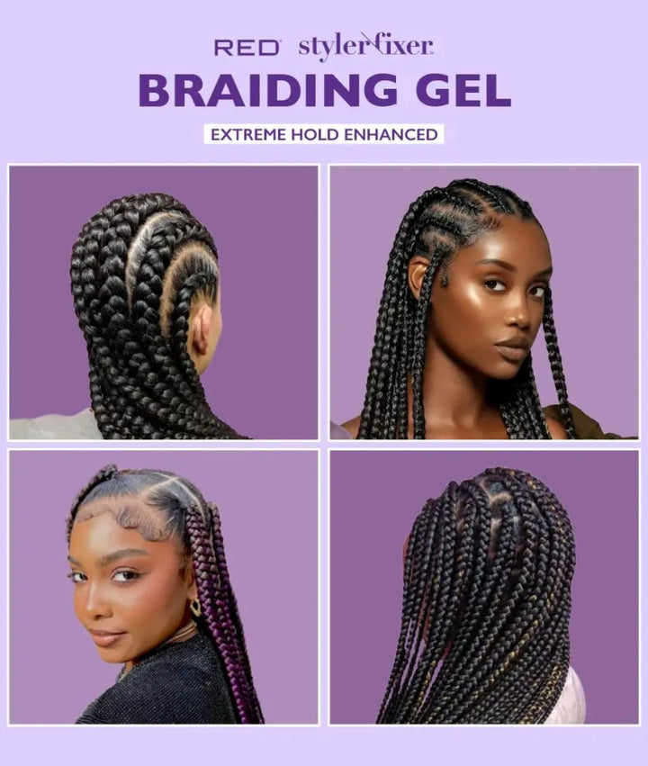 Red By Kiss Styler Fixer Braiding Gel Enhanced Non-Greasy &amp; Non-Flaking [Extreme Hold]