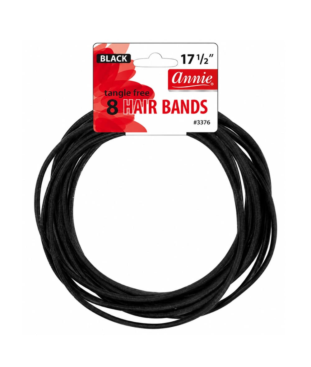 Annie 8 Hair Bands 17 1/2In [Black] 