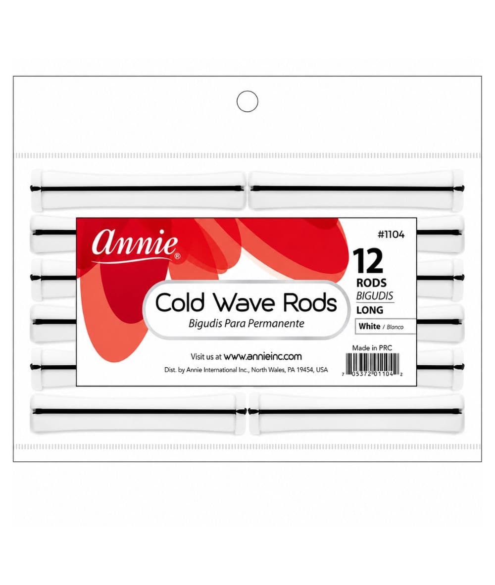 Annie Cold Wave Rod Long 12PCS [White]#1104, Hair Tools - Cloré Beauty