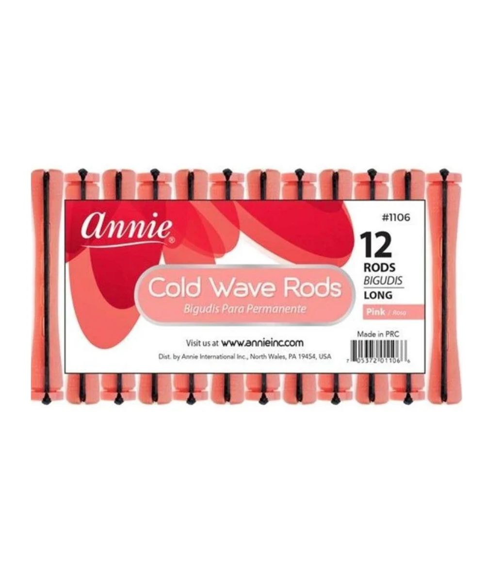 Annie Cold Wave Rod Long 12PCS [Pink] 