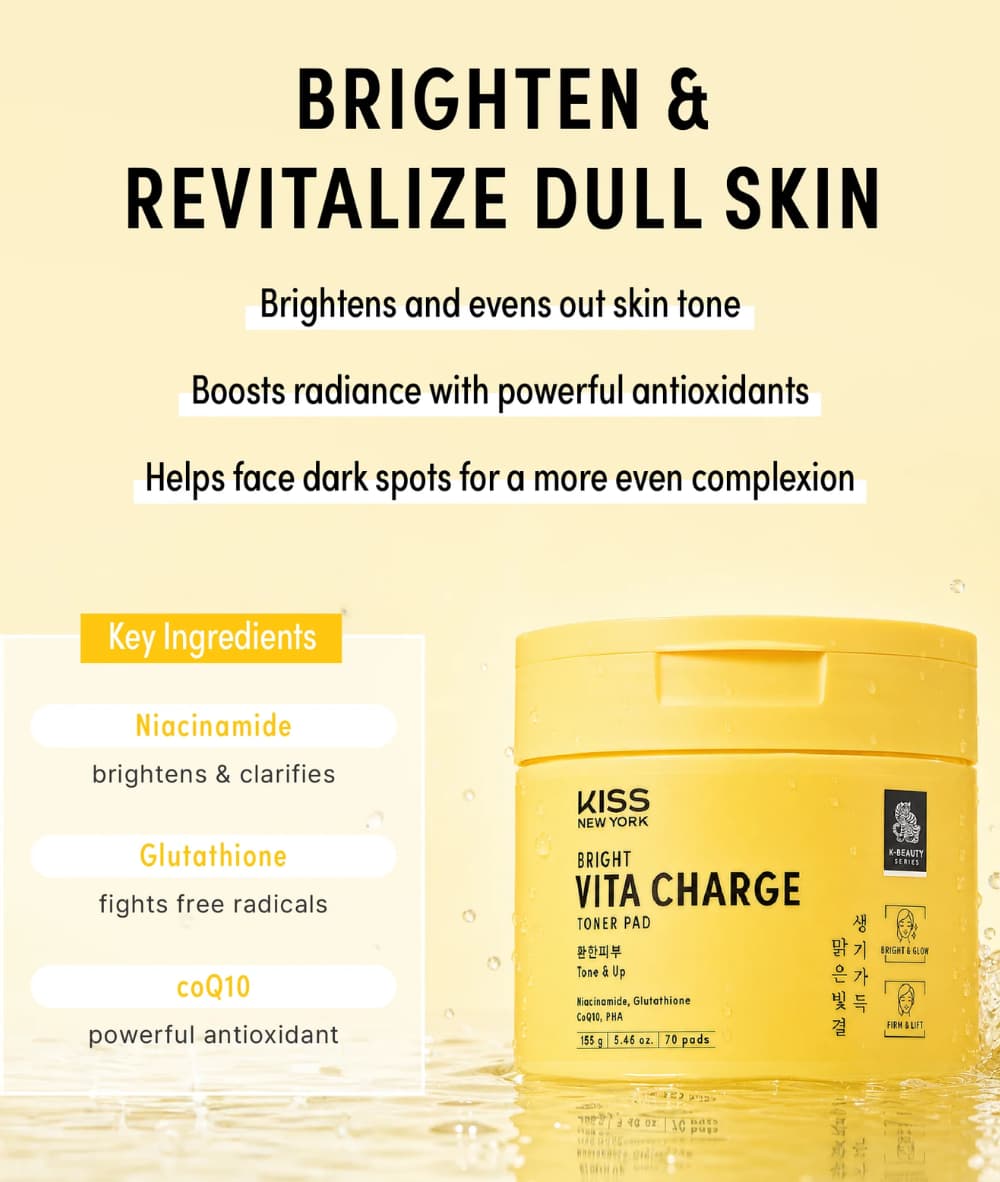 Kiss New York Toner Pads Vita + Glutathione 