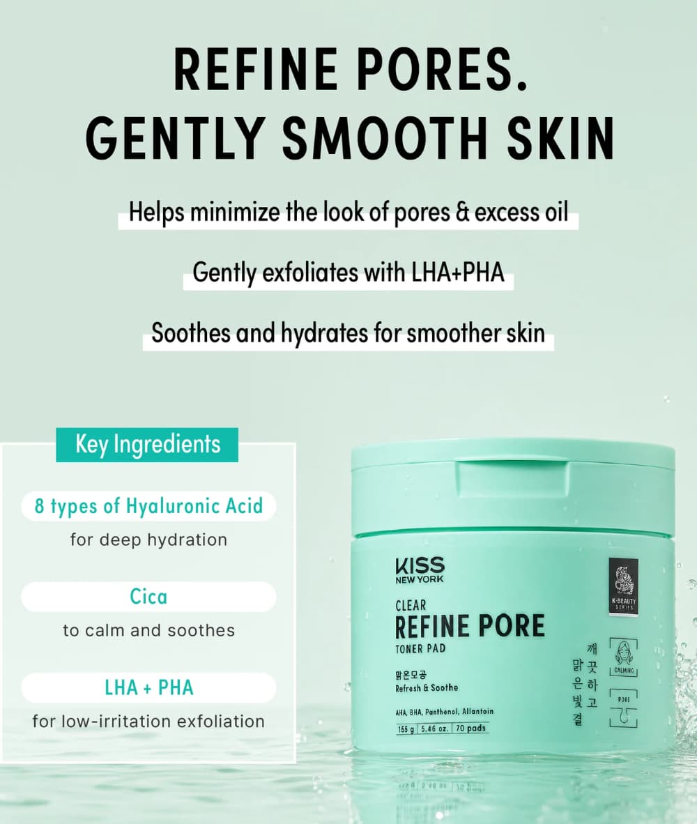 Kiss New York Toner Pads Zero Pore 70pads 