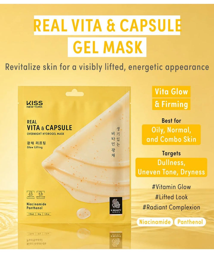 Kiss New York Real Vita &amp; Capsule Overnight Hydrogen Mask 