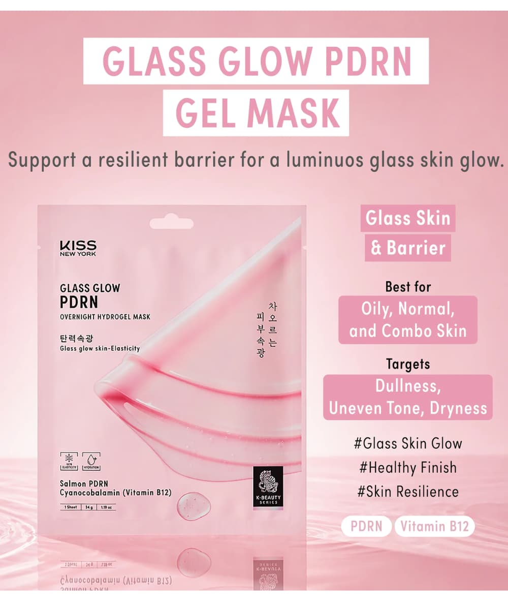 Kiss New York Glass Glow PDRN Overnight Hydrogen Mask 