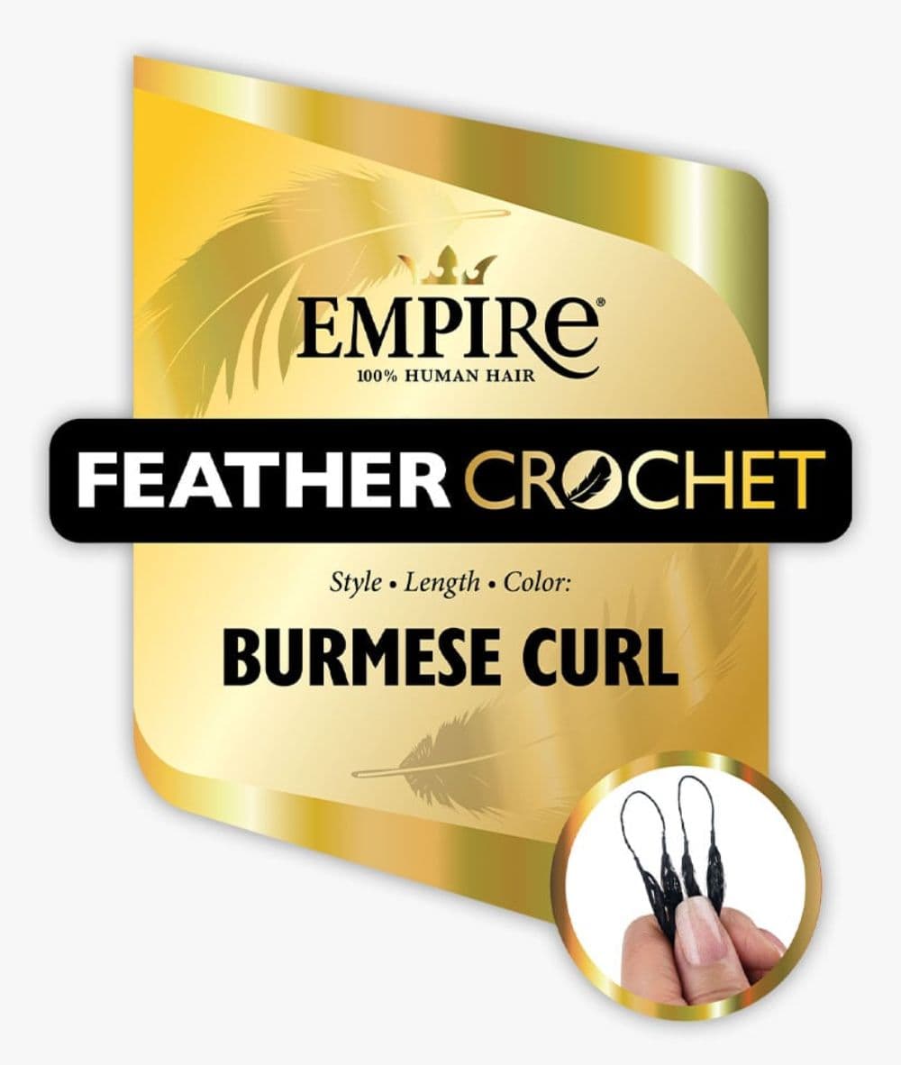 Sensationnel Empire Human Feather Crochet Burmese Curl 14"