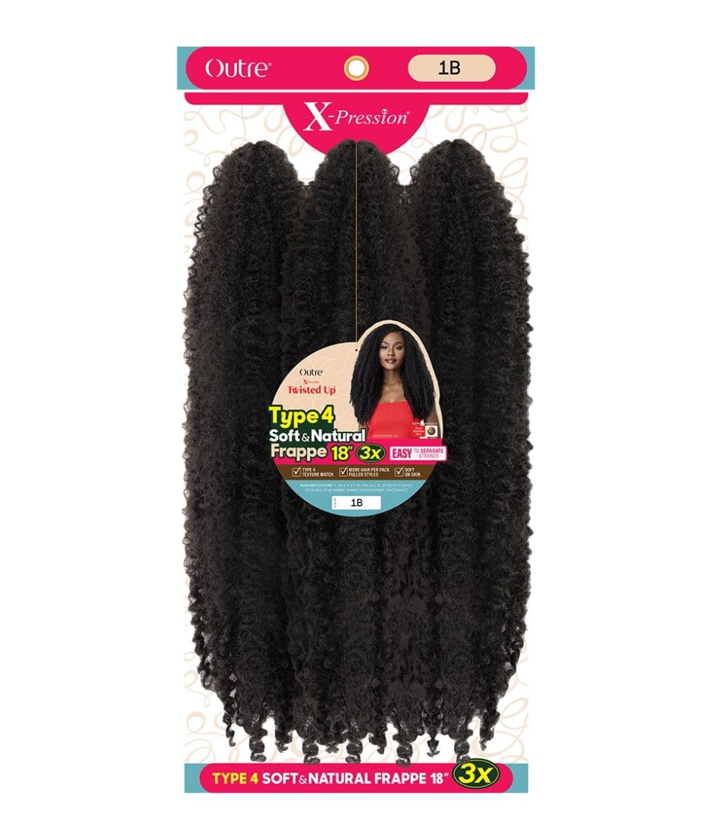 Outre X-pression Twisted Up 3X Type 4 Soft &amp; Natural Frappe 18"
