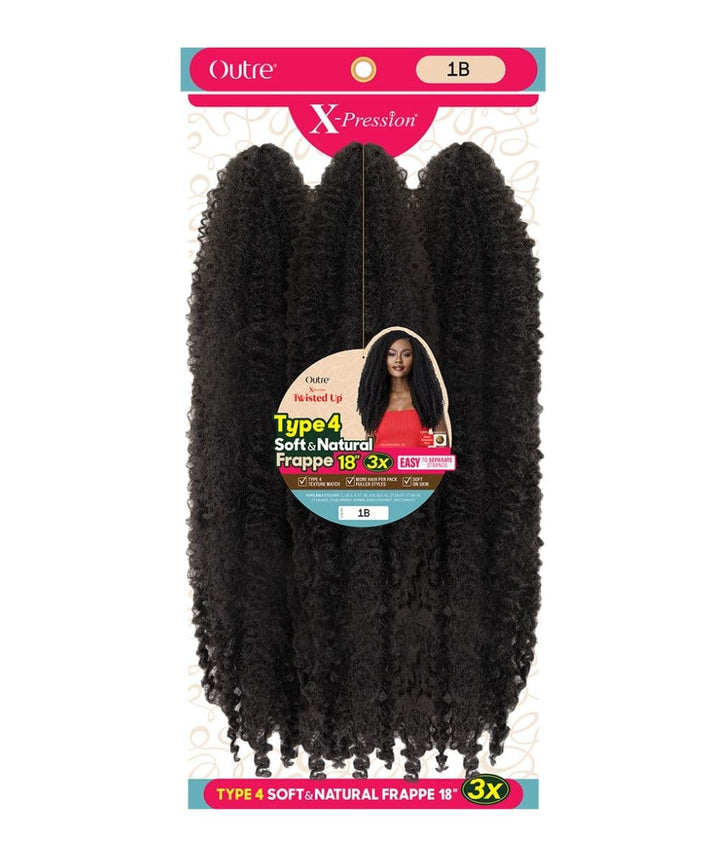 Outre X-pression Twisted Up 3X Type 4 Soft &amp; Natural Frappe 18"
