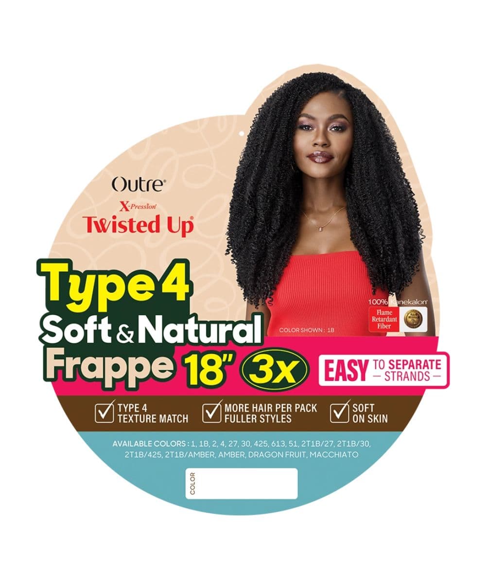 Outre X-pression Twisted Up 3X Type 4 Soft &amp; Natural Frappe 18"