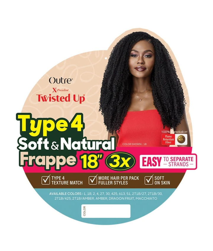 Outre X-pression Twisted Up 3X Type 4 Soft &amp; Natural Frappe 18"