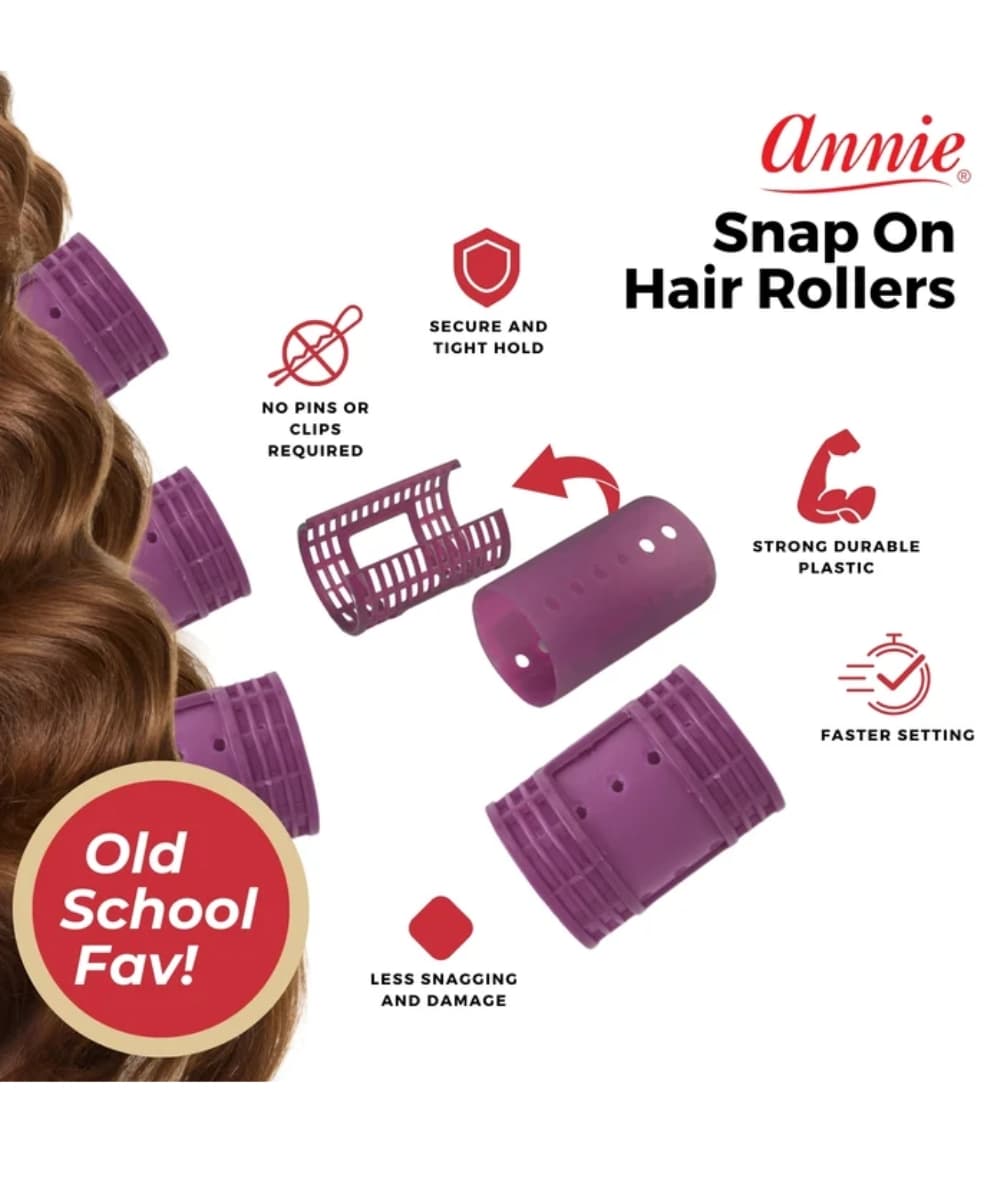 Annie Snap-On Magnetic Rollers Jumbo 6PCS 