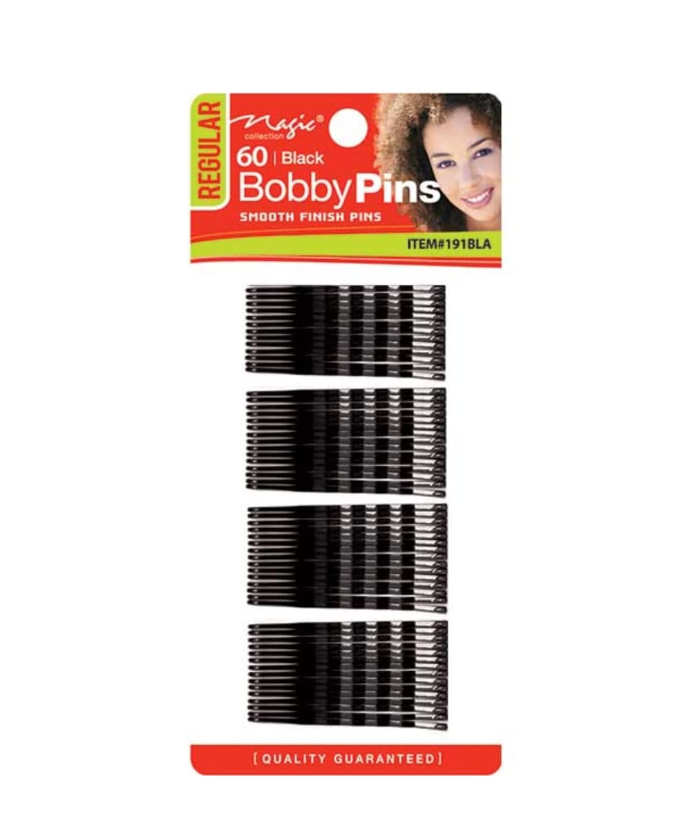 Magic Collection 60 Hair Pins Regular Smooth Finish Pins Black #191Bla, Accessory - Cloré Beauty