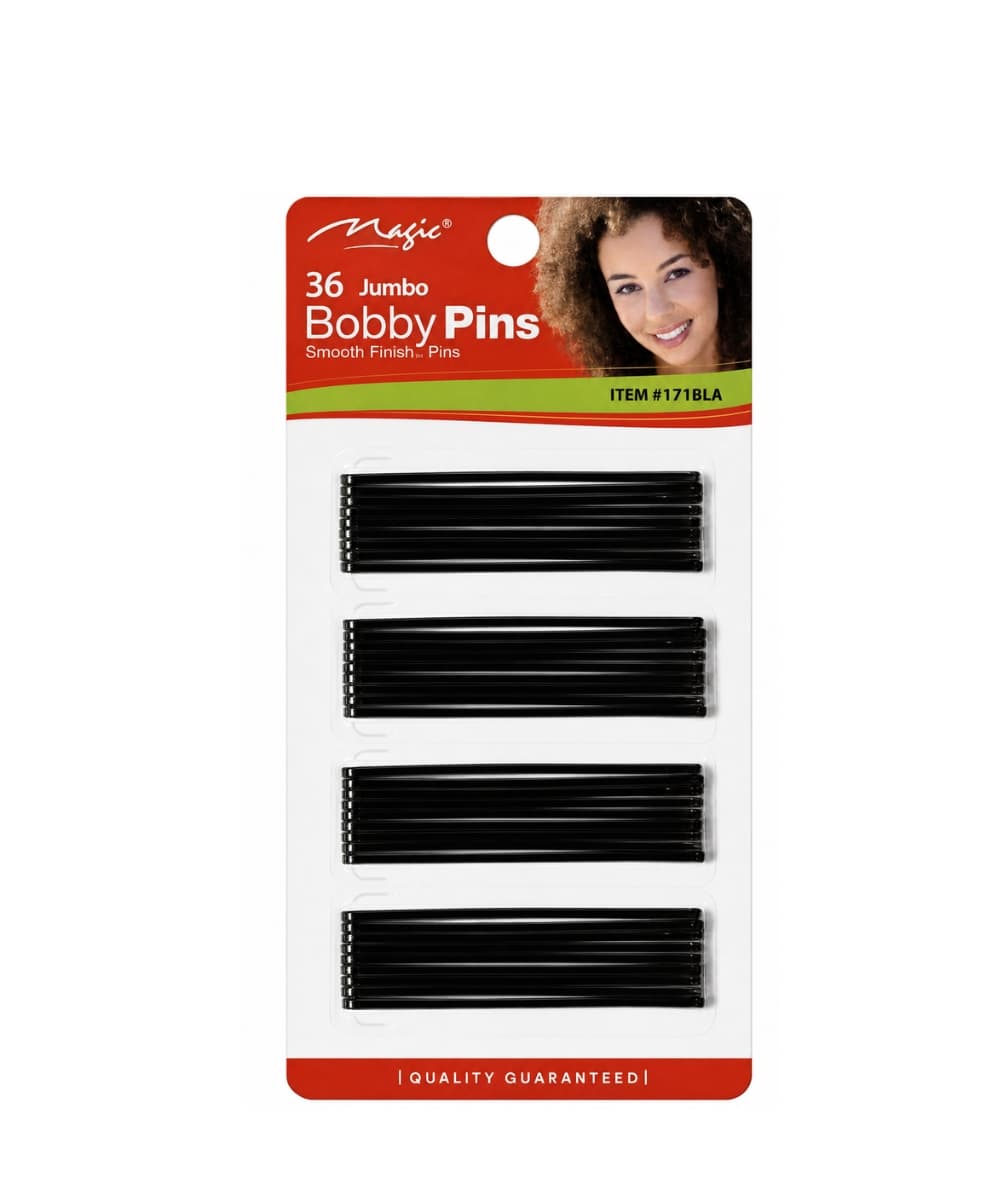 Magic Collection 36 Hair Pins Jumbo Smooth Finish Pins Black 