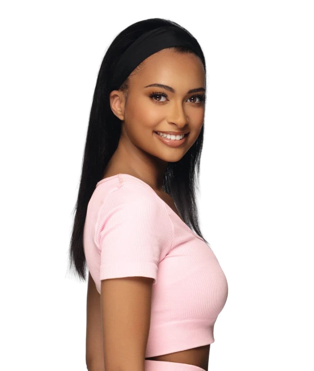 Vivica A Fox Black Rose Remi Human Hair Headband Wig Straight 18"