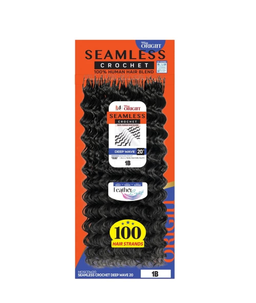 Bobbi Boss Origin Seamless Human Hair Blend Crochet Deep Wave 20"
