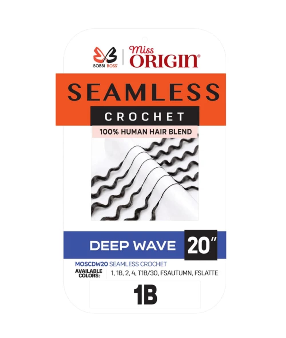Bobbi Boss Origin Seamless Human Hair Blend Crochet Deep Wave 20"