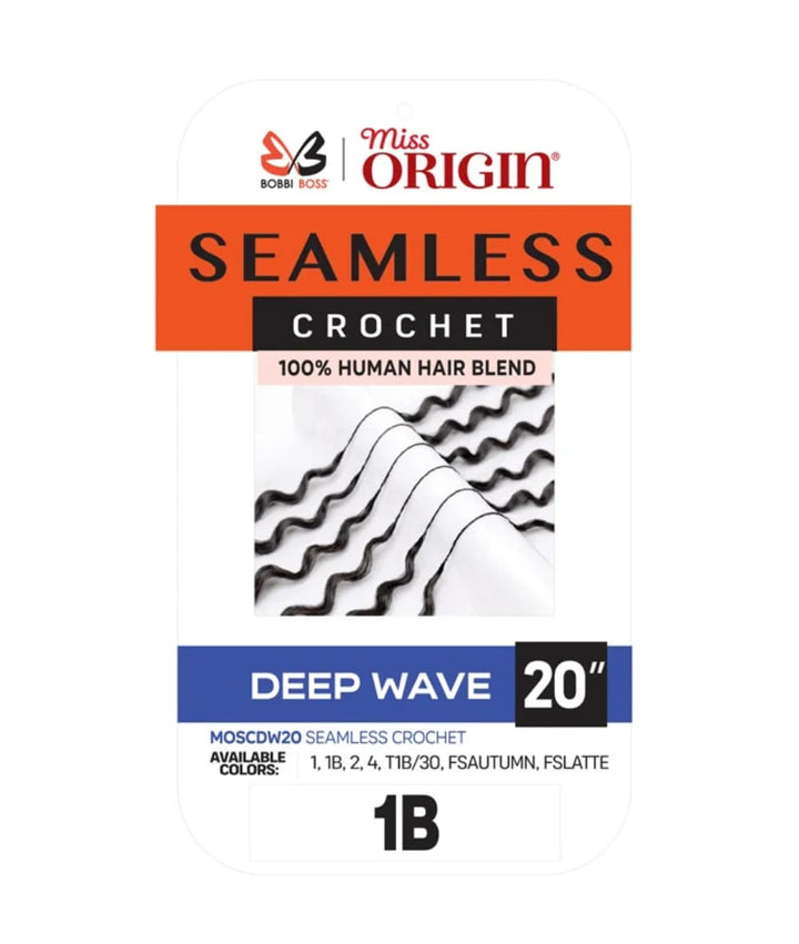 Bobbi Boss Origin Seamless Human Hair Blend Crochet Deep Wave 20"