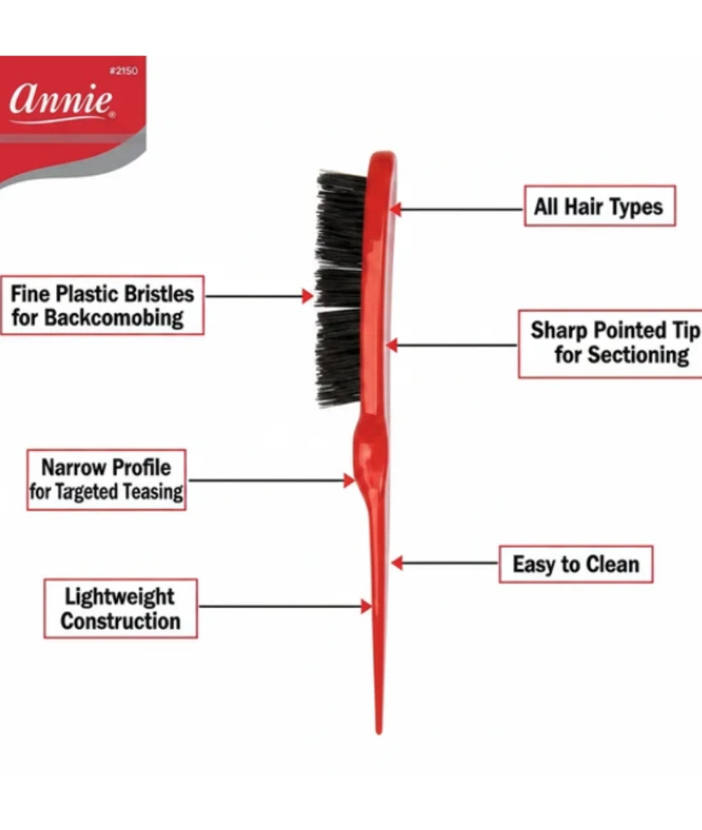 Annie Plastic Tease Brush with Pointed Tip #2150, Hair Tools - Cloré Beauty
