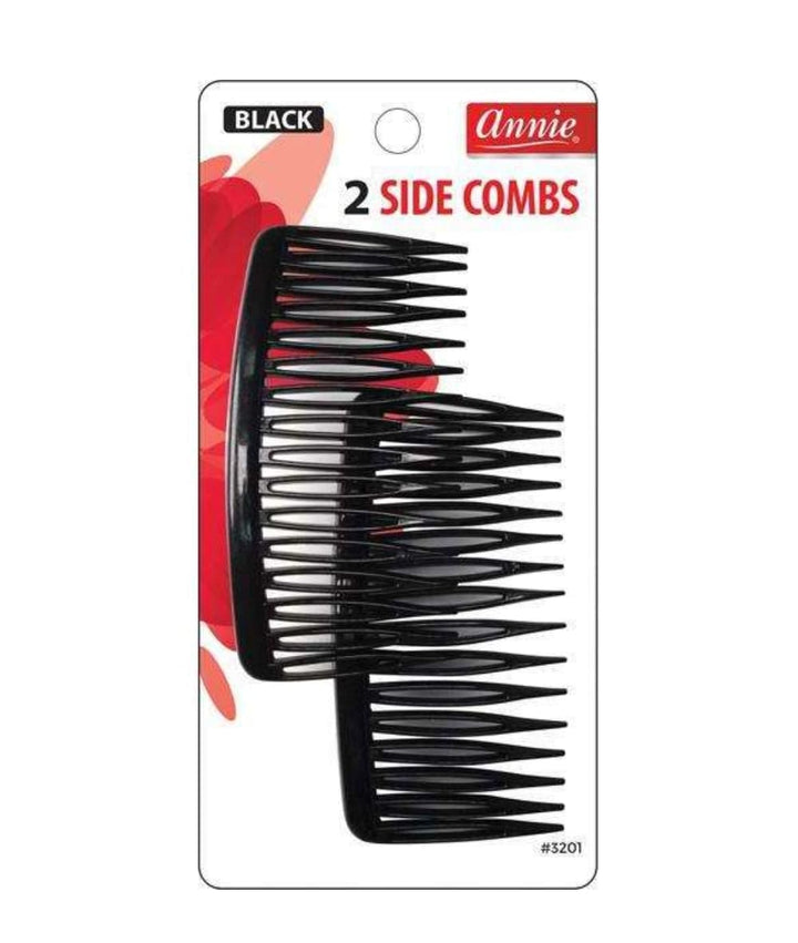 Annie 2 Side Combs Large Black 