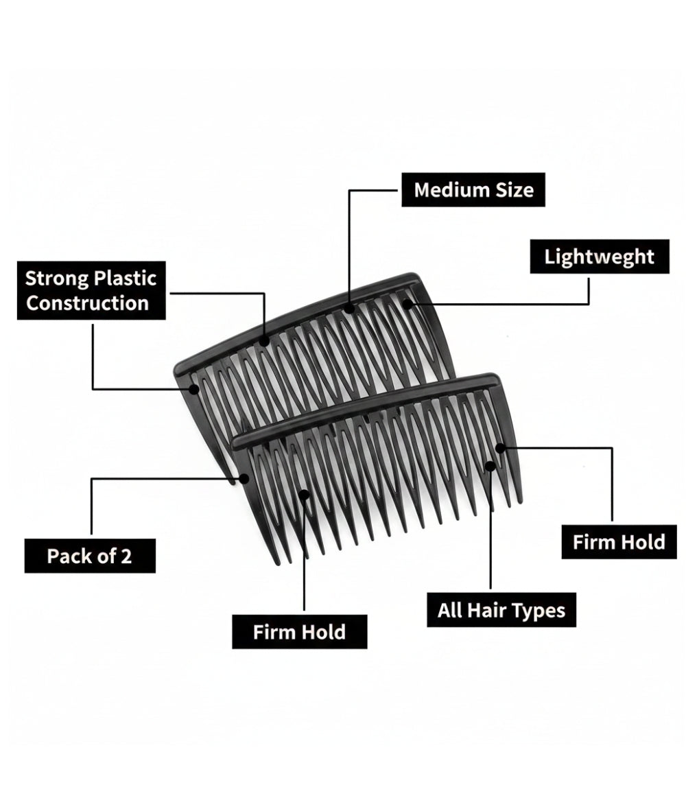 Annie 2 Side Combs Medium Black 