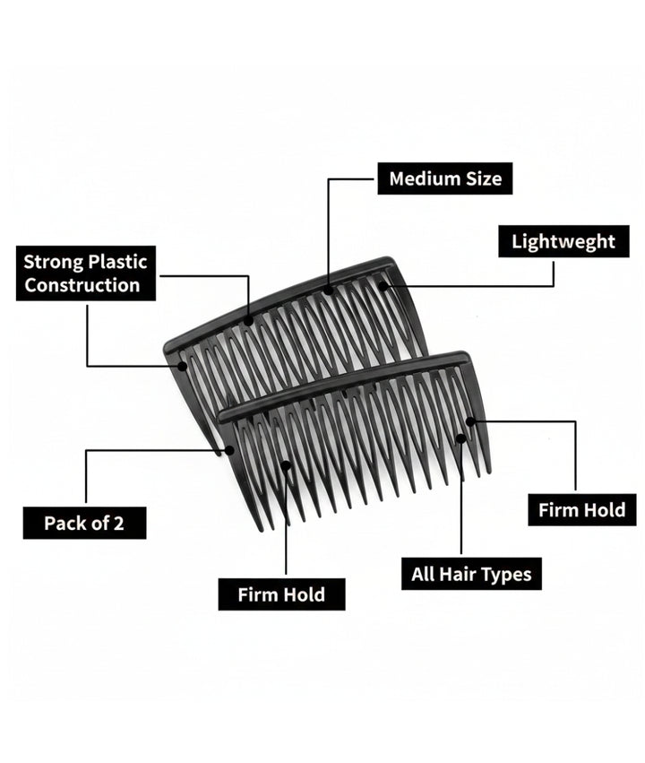 Annie 2 Side Combs Medium Black 