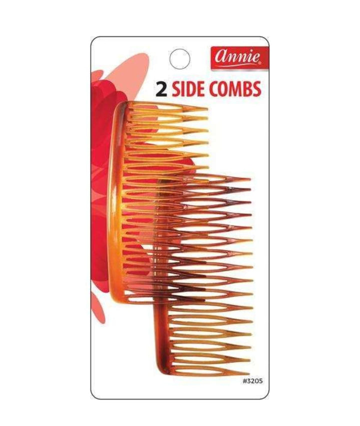 Annie 2 Side Combs Large Brown 