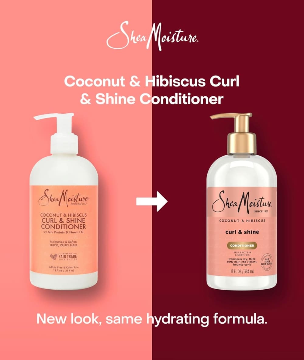 SheaMoisture Coconut & Hibiscus Curl & Shine Conditioner 13oz, Hair Care - Cloré Beauty