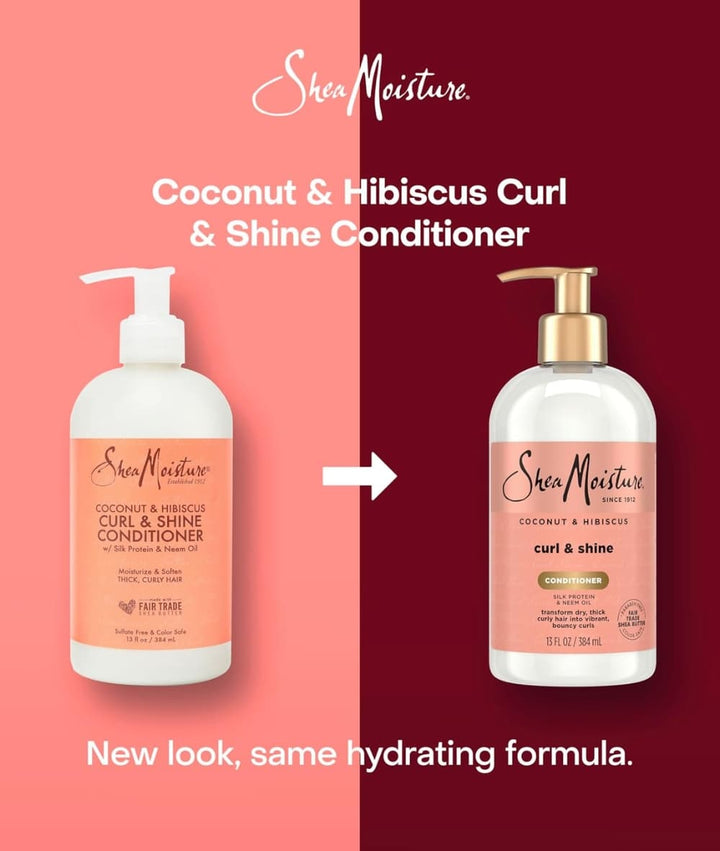 SheaMoisture Coconut &amp; Hibiscus Curl &amp; Shine Conditioner 13oz, Hair Care - Cloré Beauty