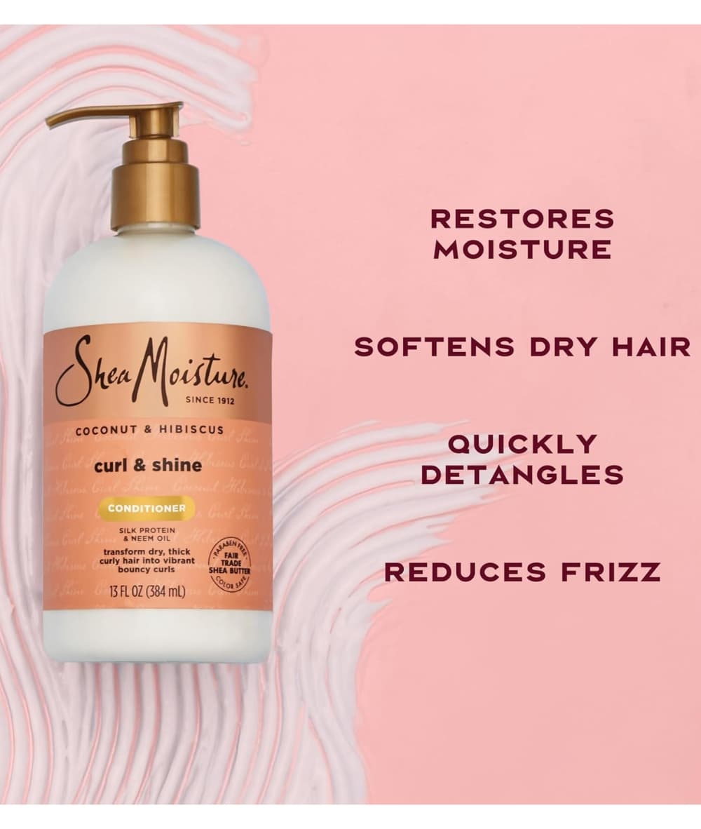 SheaMoisture Coconut &amp; Hibiscus Curl &amp; Shine Conditioner 13oz, Hair Care - Cloré Beauty