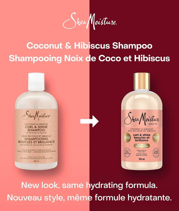 SheaMoisture Coconut &amp; Hibiscus Curl &amp; Shine Shampoo 13oz, Hair Care - Cloré Beauty