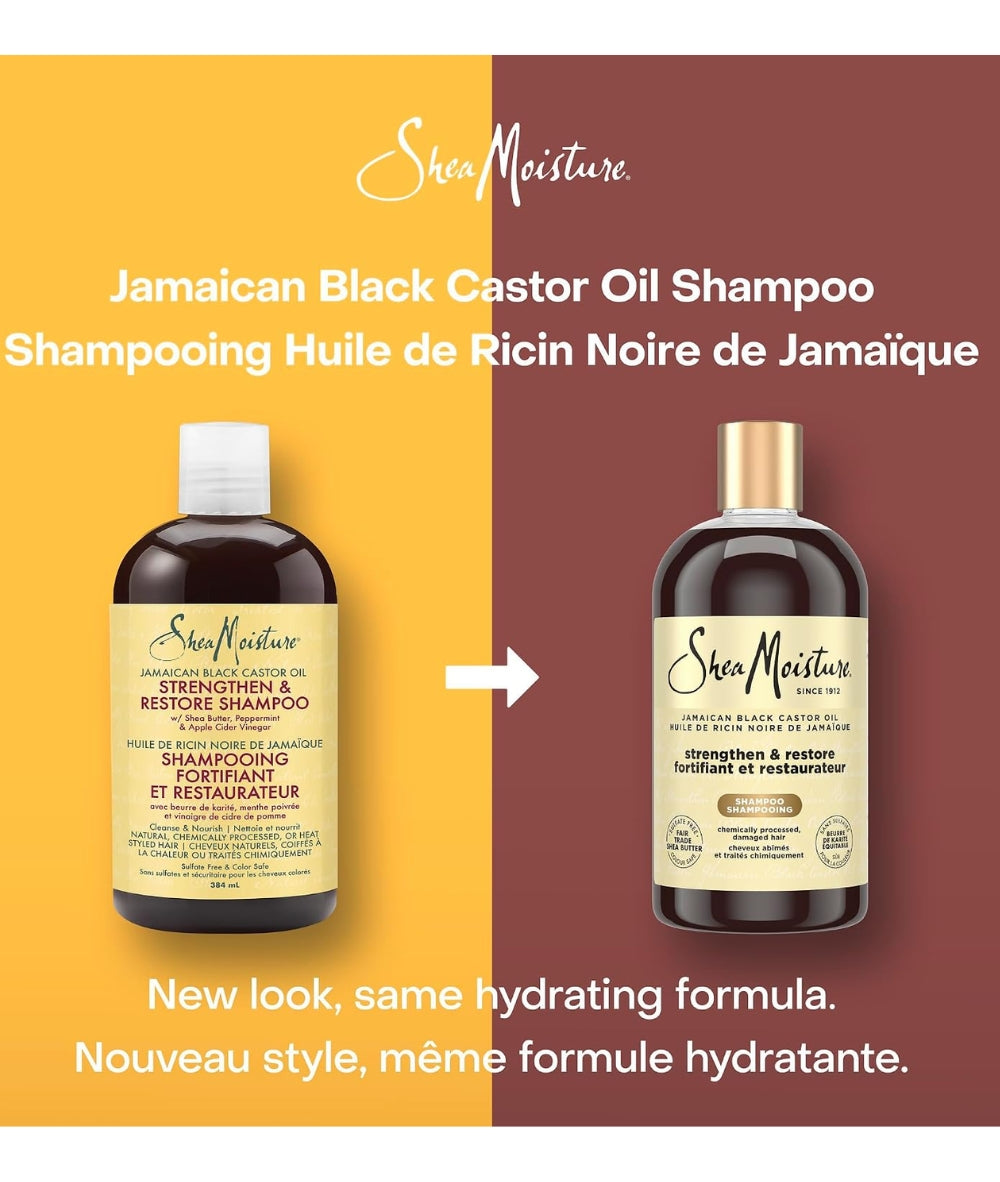 SheaMoisture Jamaican Black Castor Oil Shampoo 379Ml, Hair Care - Cloré Beauty