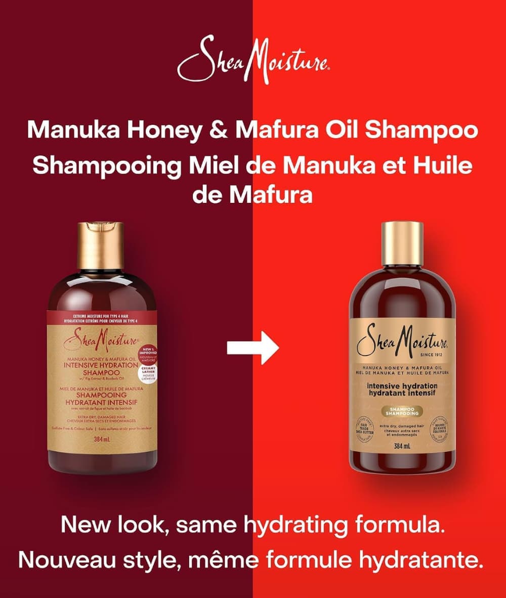 SheaMoisture Manuka Honey and Mafura Oil Intensive Hydration Shampoo 384Ml, Hair Care - Cloré Beauty